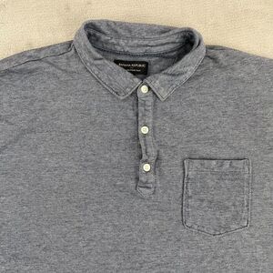 Banana Republic Pique Polo Shirt Men 2XL Blue Wicking Short Sleeve Preppy Casual